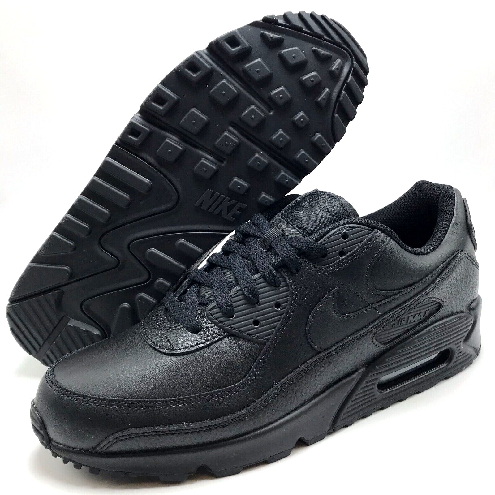 *NEW* Men Nike Air Max 90 Leather Black/Black (CZ5594 001), Sz 8.0 – 14.0