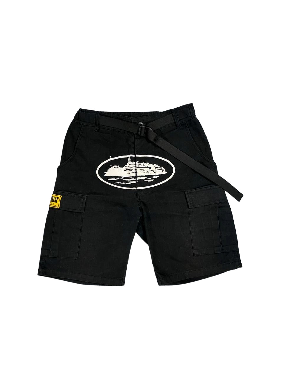 Corteiz alcatraz Big Logo Utility Cargo Drill Shorts Black Men’s US 30 / EU 46