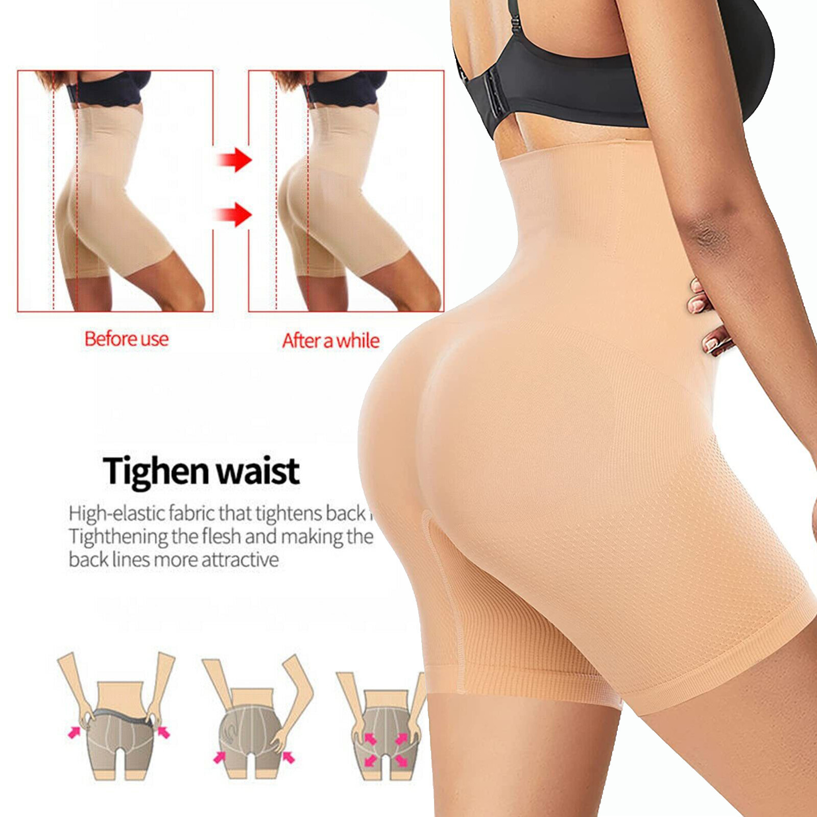 US Shapermint Empetua All Day Every Day High-Waisted Shaper Shorts Tummy Control