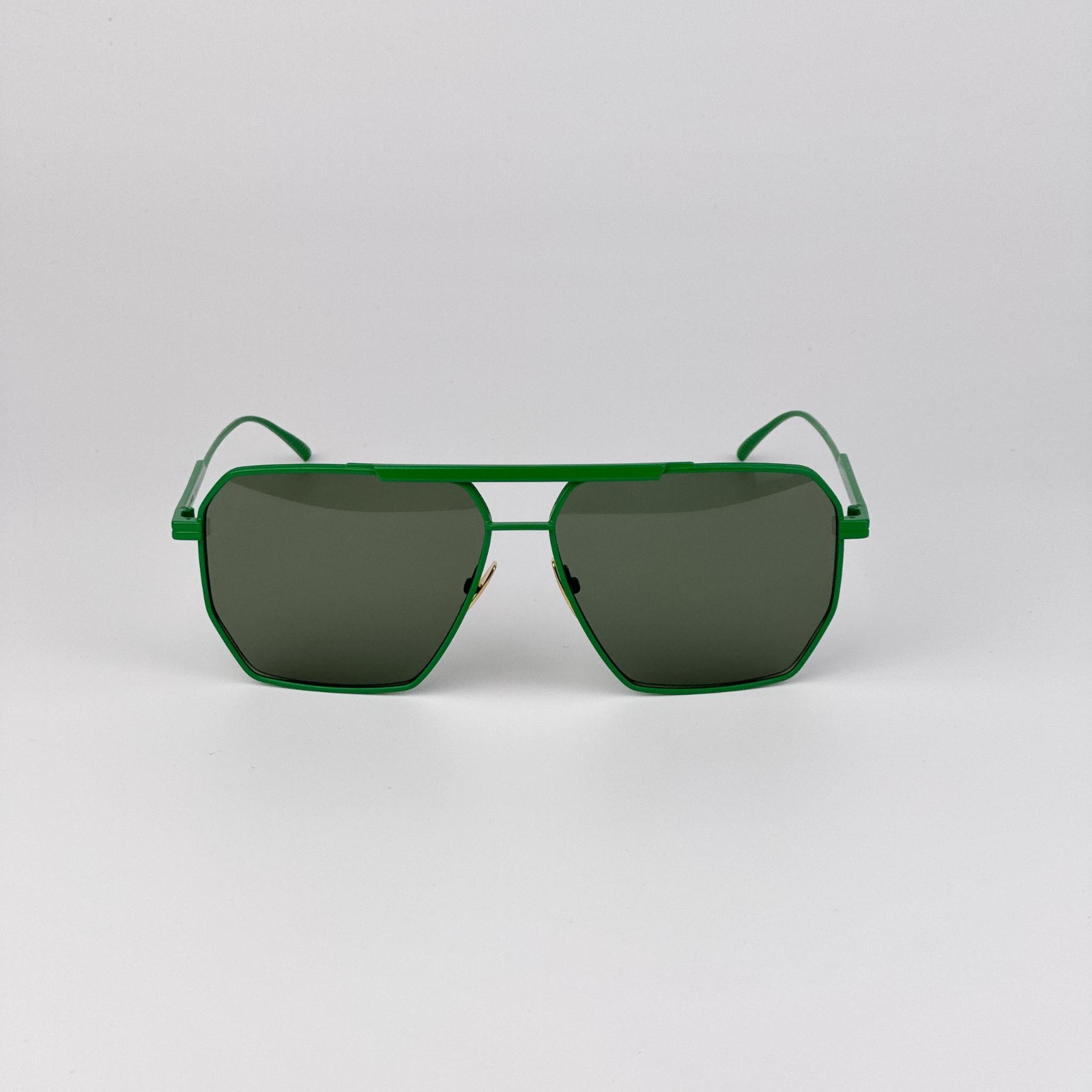 Bottega Veneta Men Sunglasses Green Pilot BV1012S 006 NEW AUTHENTIC