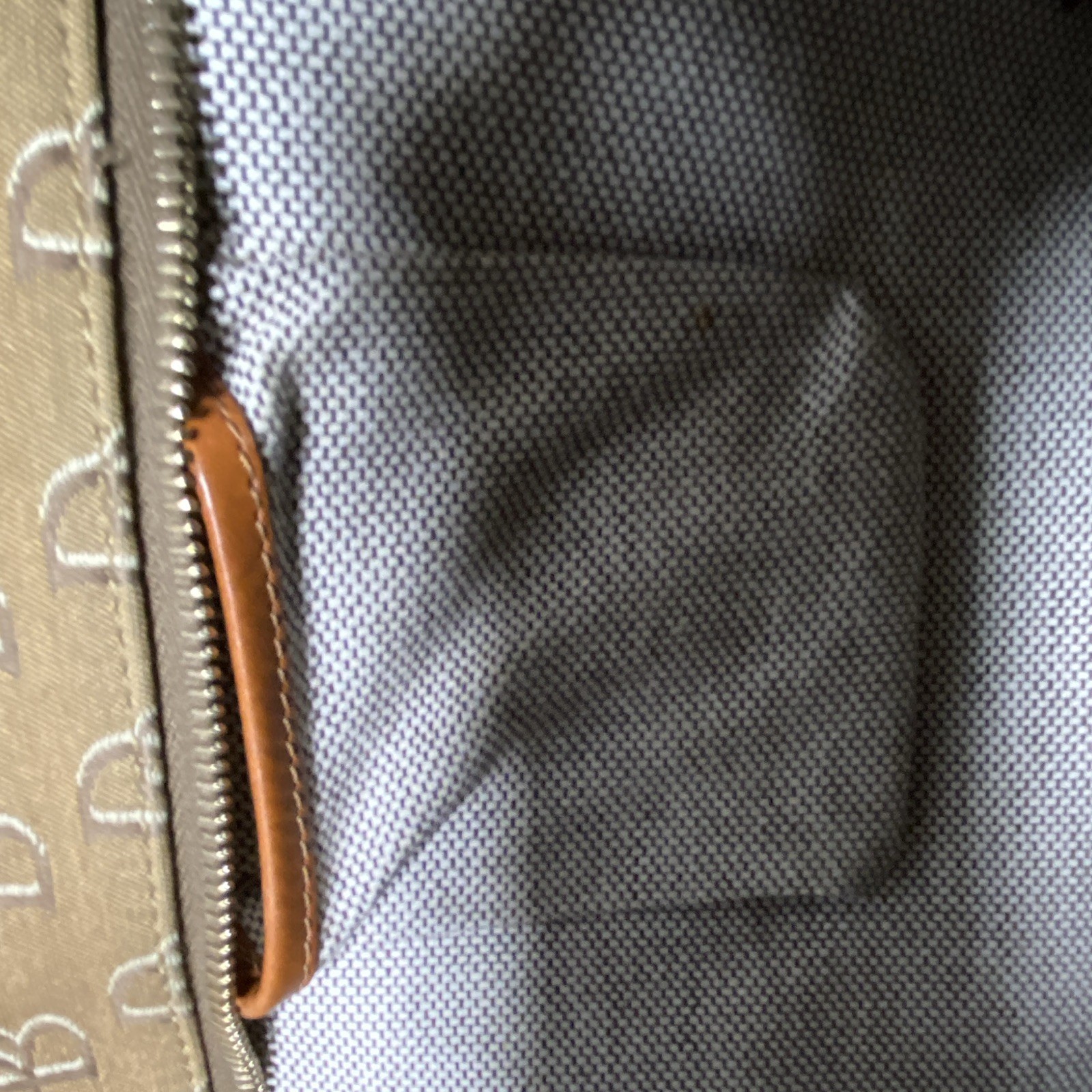 Dooney & Bourke Tan Brown Monogram Tote Bag Double Handles Zip Lined Pockets