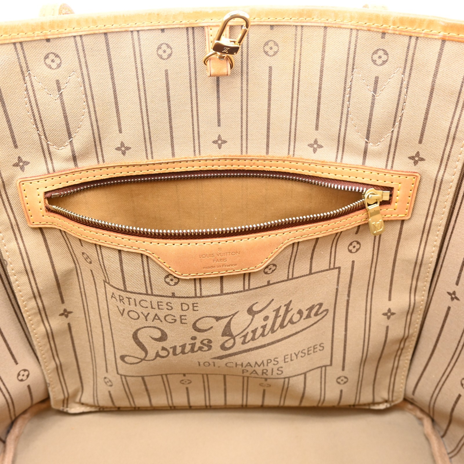 Louis Vuitton Monogram Neverfull MM Leather Fabric Brown Tote bag B2202SA803