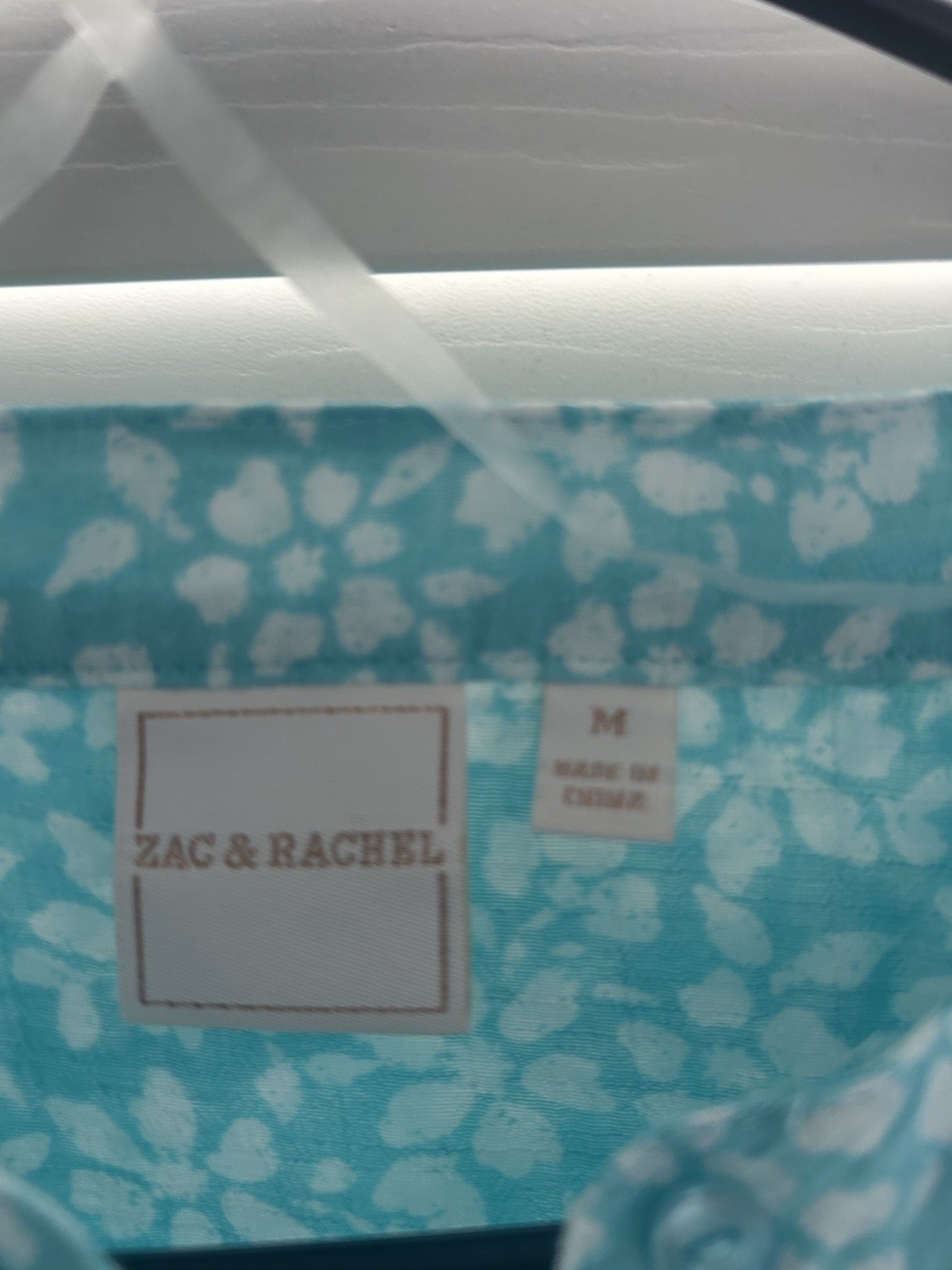 Zac & Rachel Boho Blue Blouse Top Size Medium NWOT
