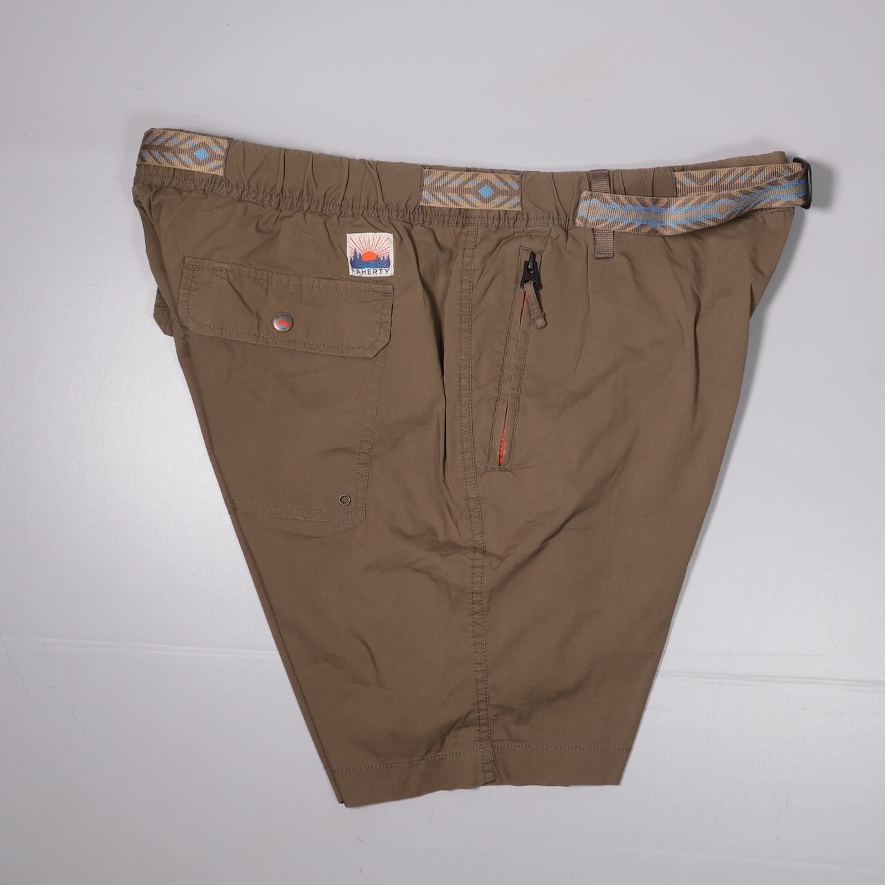 Faherty Belted Hybrid Shorts Brown Lightweight Cotton Stretch Casual Mens XL x 8
