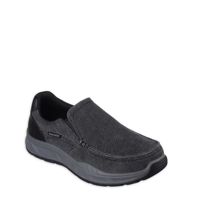 Skechers Men’s Cohagen Vierra Relaxed Fit Slip-On Casual Loafer Black -size WIDE