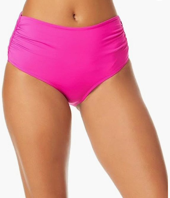 Anne Cole Convertible High Waist Bottoms Swimsuit Hibiscus Size L 7623