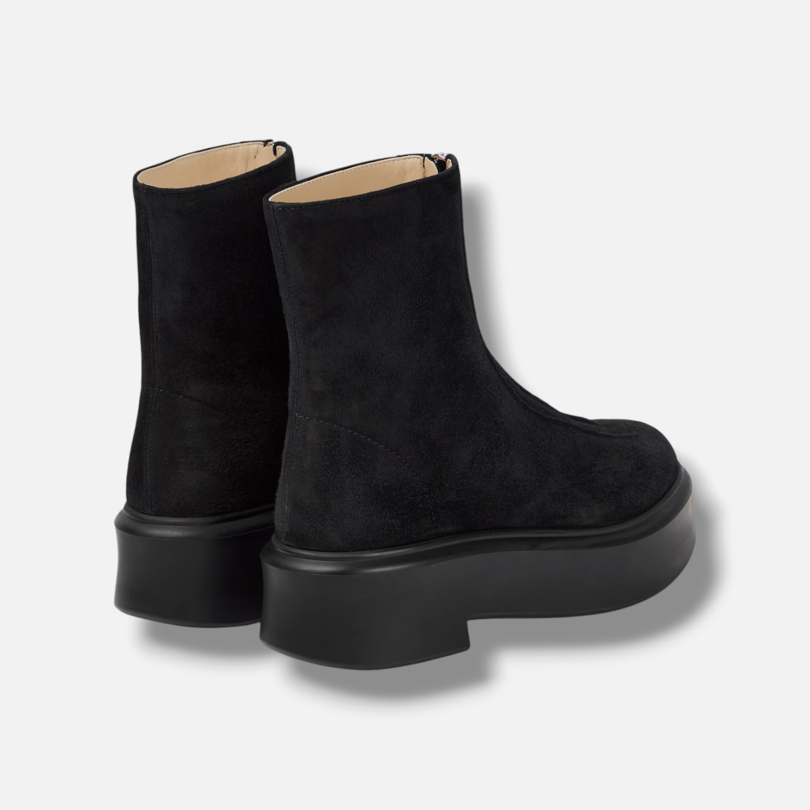 The Row Women’s Black Suede Zipped Ankle Boots Shoes Size EU:41 US:11