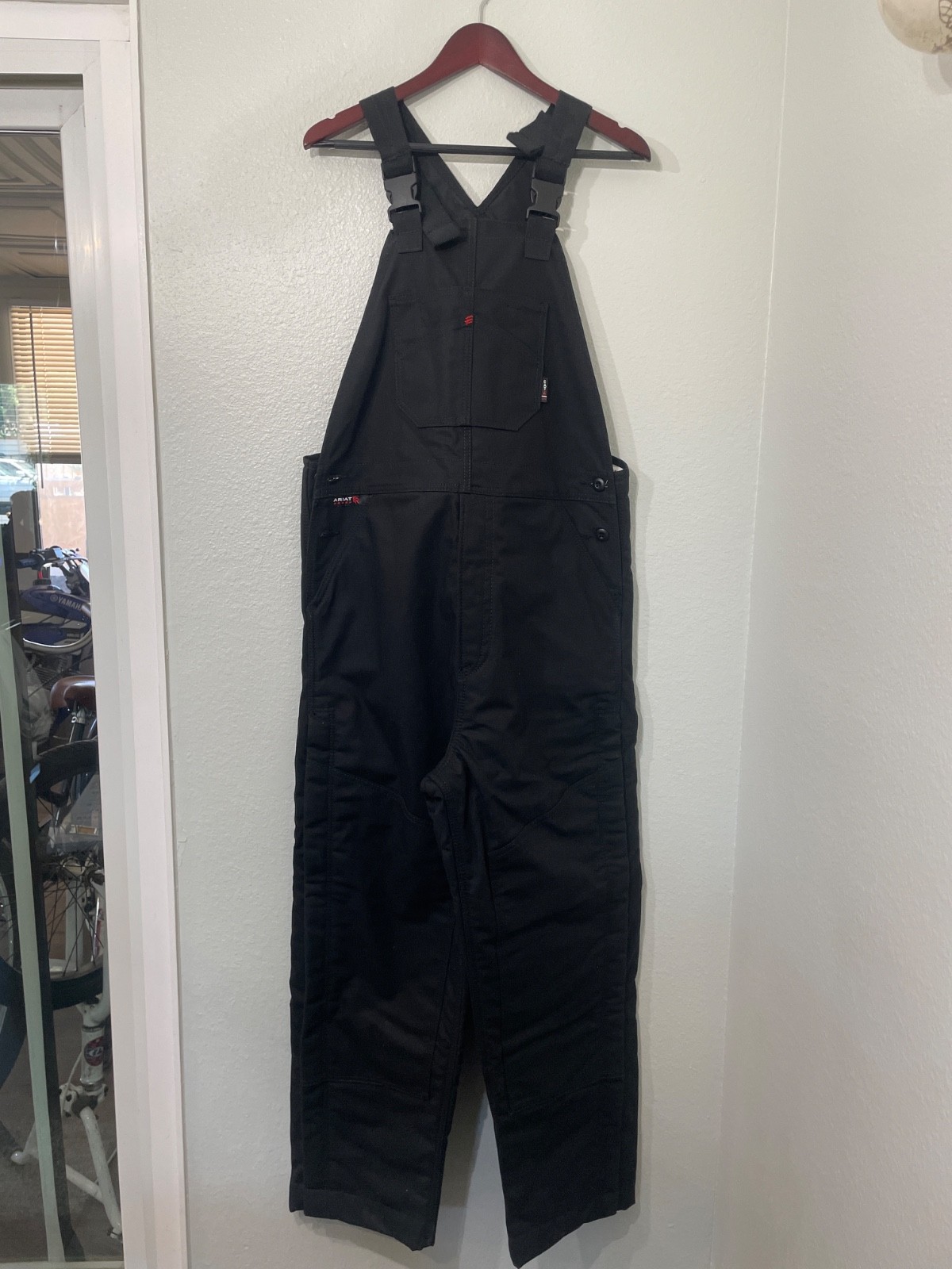 **NEW** Ariat Work FR Insulated Black Canvas Bib Overalls