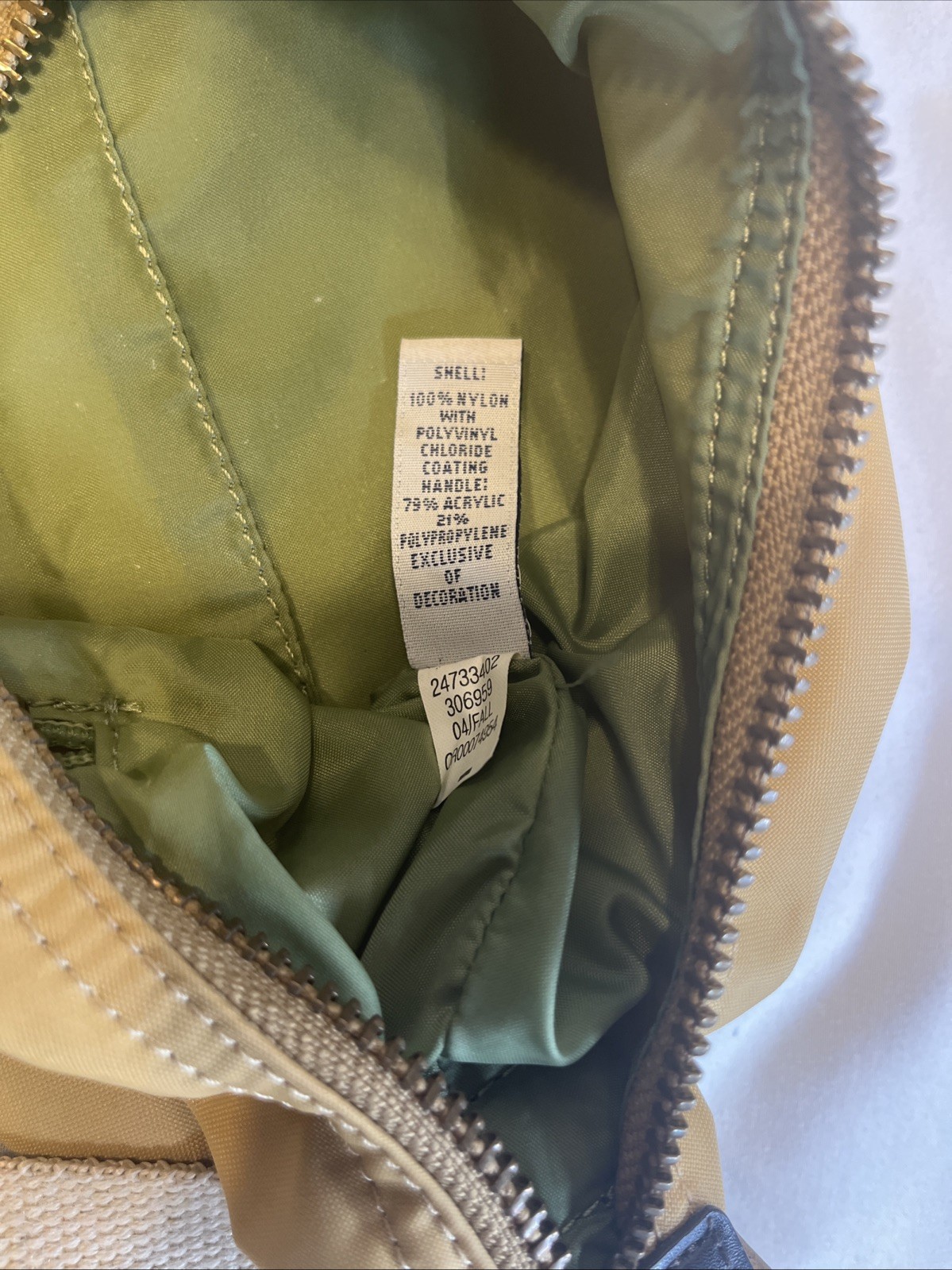 Gap Tan Shoulder Bag Mini Purse Y2K Zip Shut 9.5 x 4.5 Inches Canvas Strap