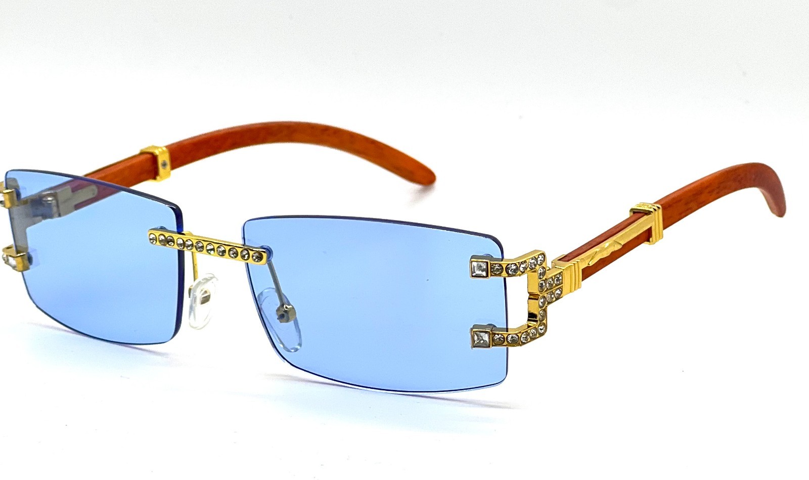 Hip Hop Sunglasses Men Designer Rimless Bling Diamond Shades Classic Rapper New