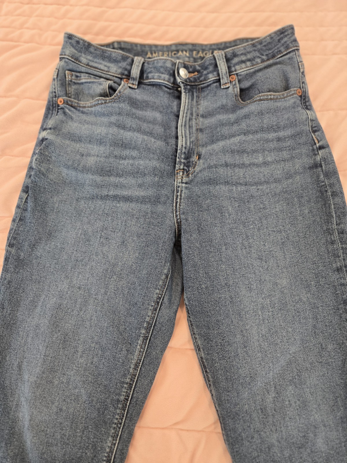 American Eagle Women’s Blue Medium Wash Jegging Jeans Mid Rise Stretch 5-Pocket