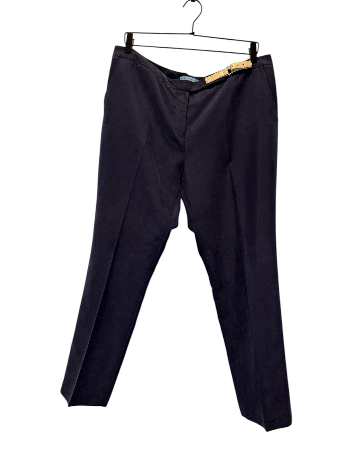 Antonio Melani Womens Navy Slim Pants Ankle Career Trousers Work 12 Large Modal