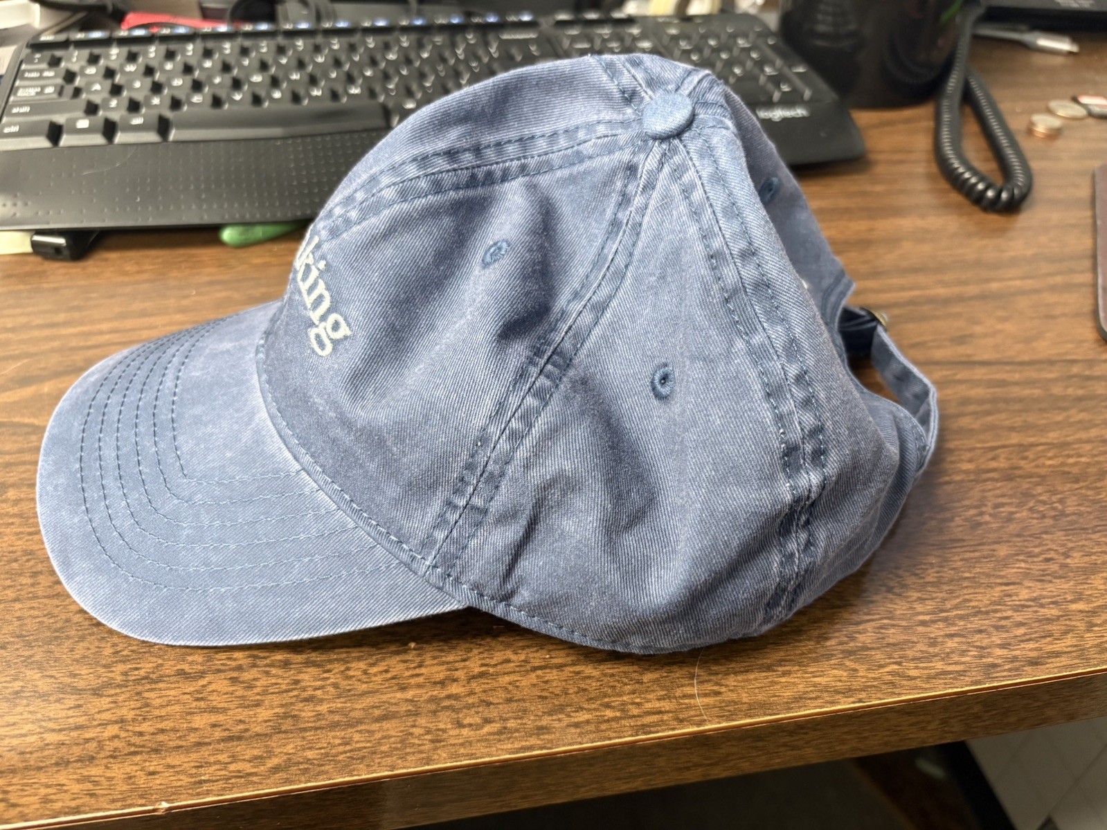 Anthropic Claude Thinking Hat Navy Blue Adjustable Strapback Baseball Cap New