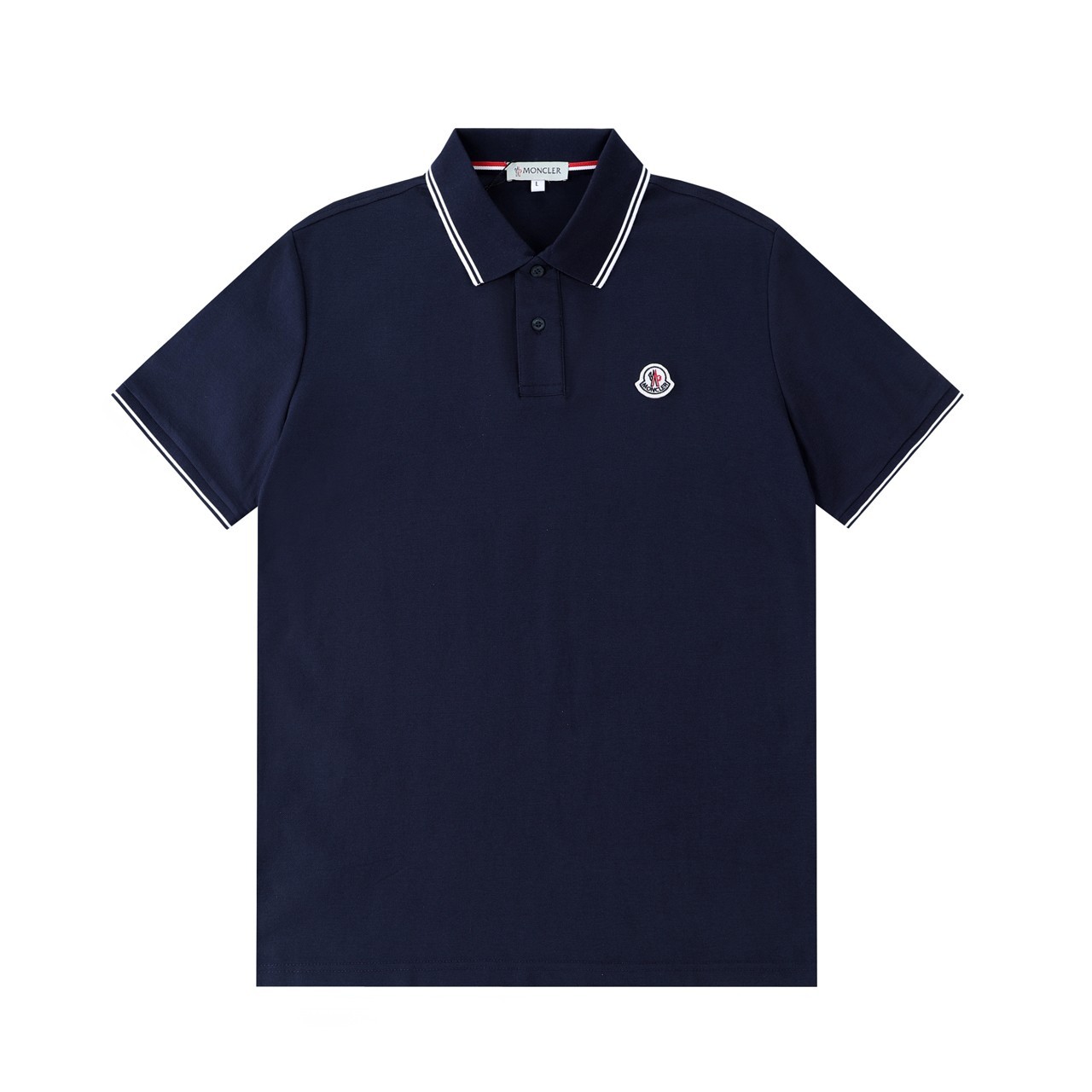 M*oncler Dark Blue Color-Block Polo Shirt L