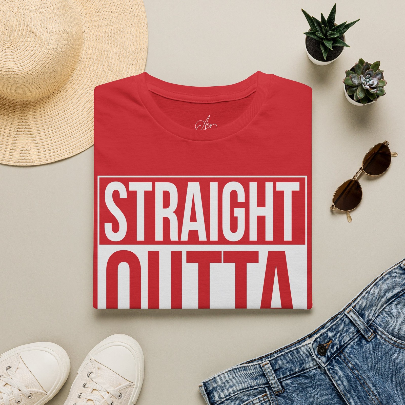 Straight Outta The Rez Novelty T-Shirt | White Text Block Tee