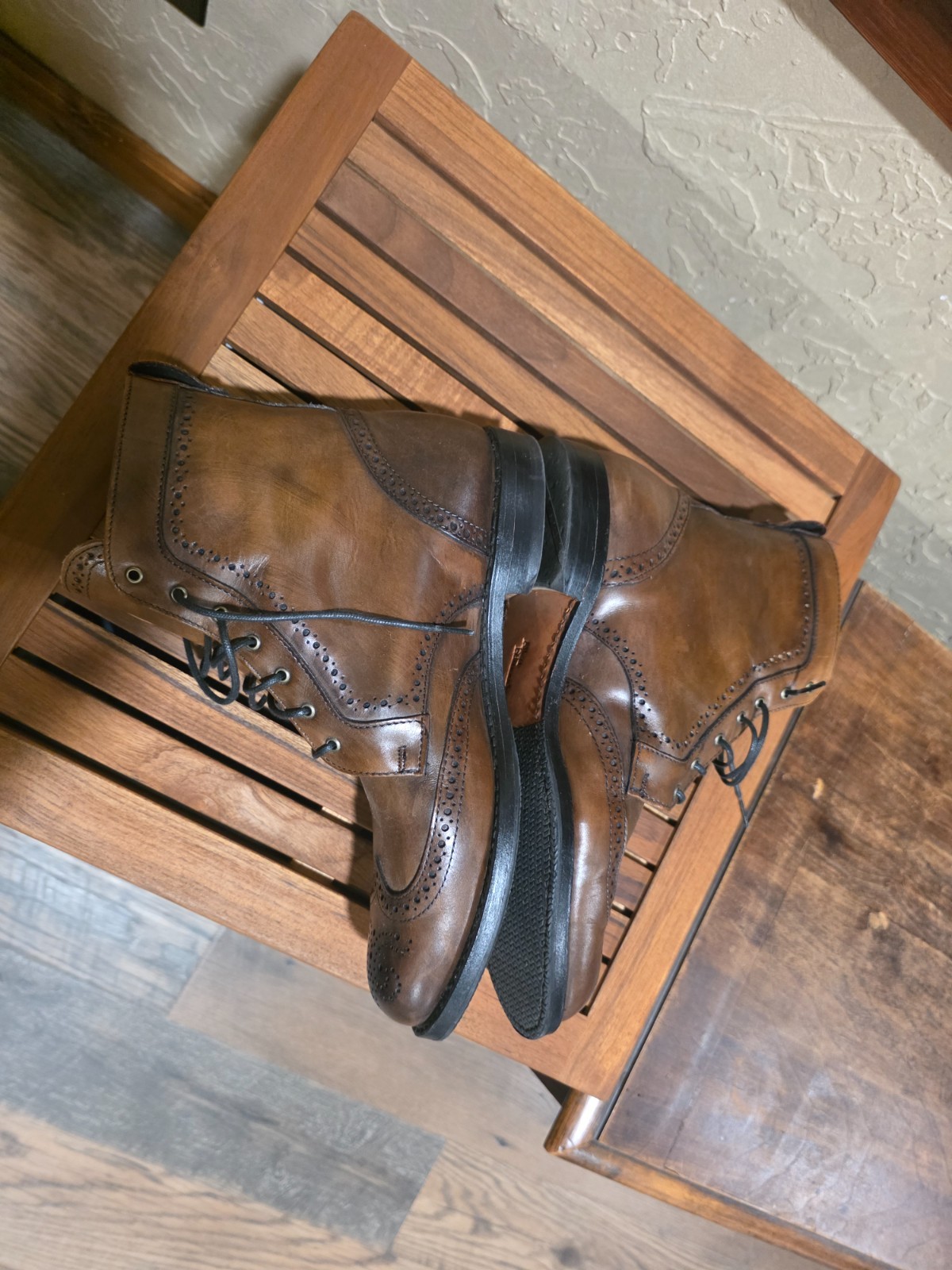 ALLEN EDMONDS 9EEE DALTON BOURBON WINGTIP BOOTS 9 3E