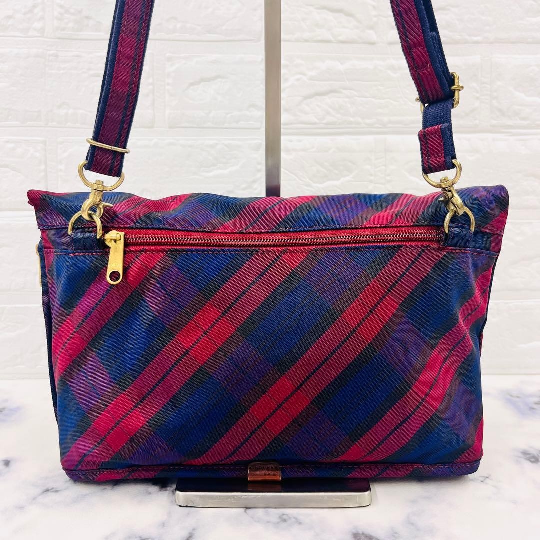 Porter Tote Shoulder 2WAY Reversible Navy Check