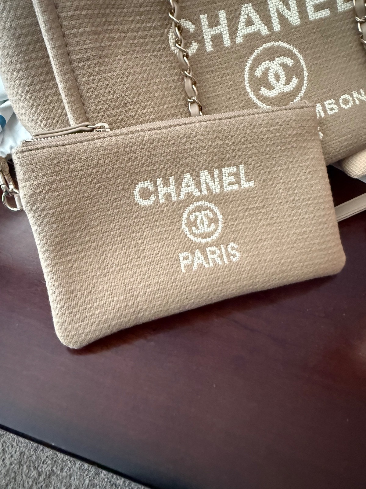 Authentic CHANEL Deauville Tote