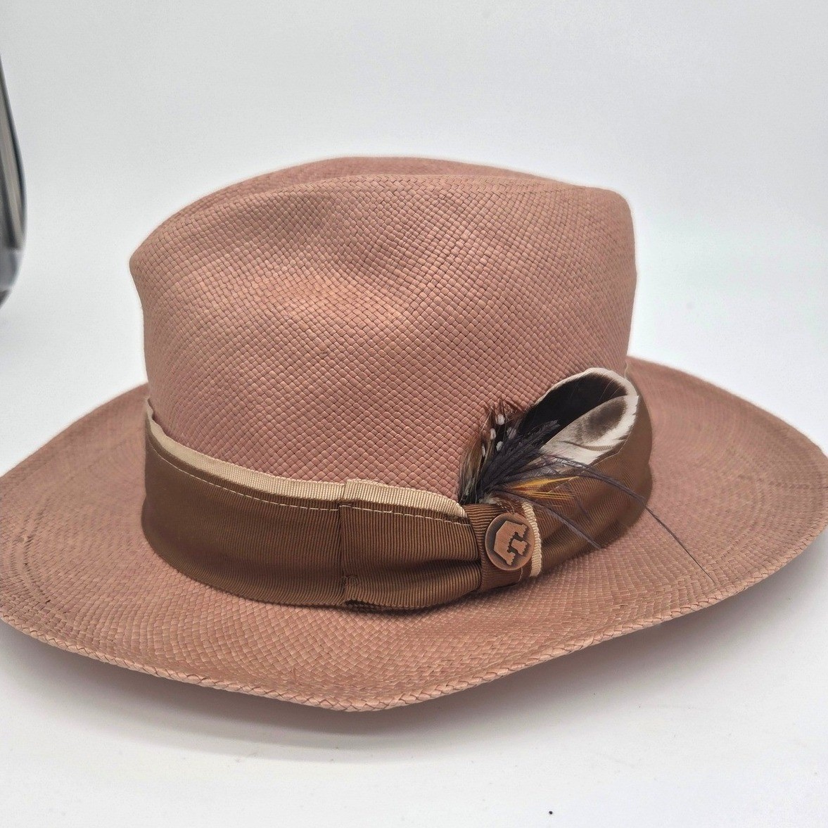 Goorin Bros Panama Fedora Hat 100% Toquilla Straw Adult XL Brown Woven