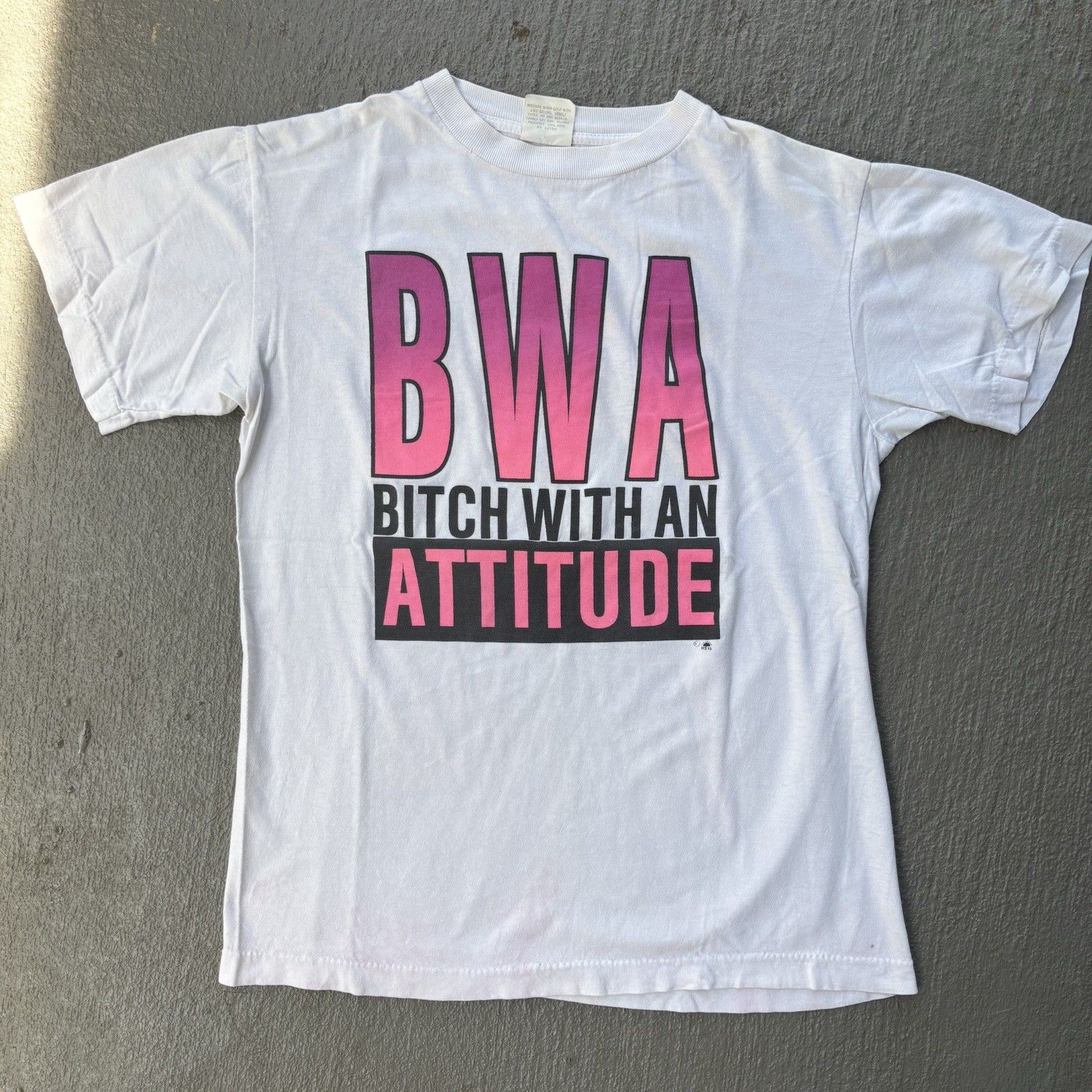 Vintage 90s BWA Bitch With An Attitude Caribbean Dream Sayings Shirt Large