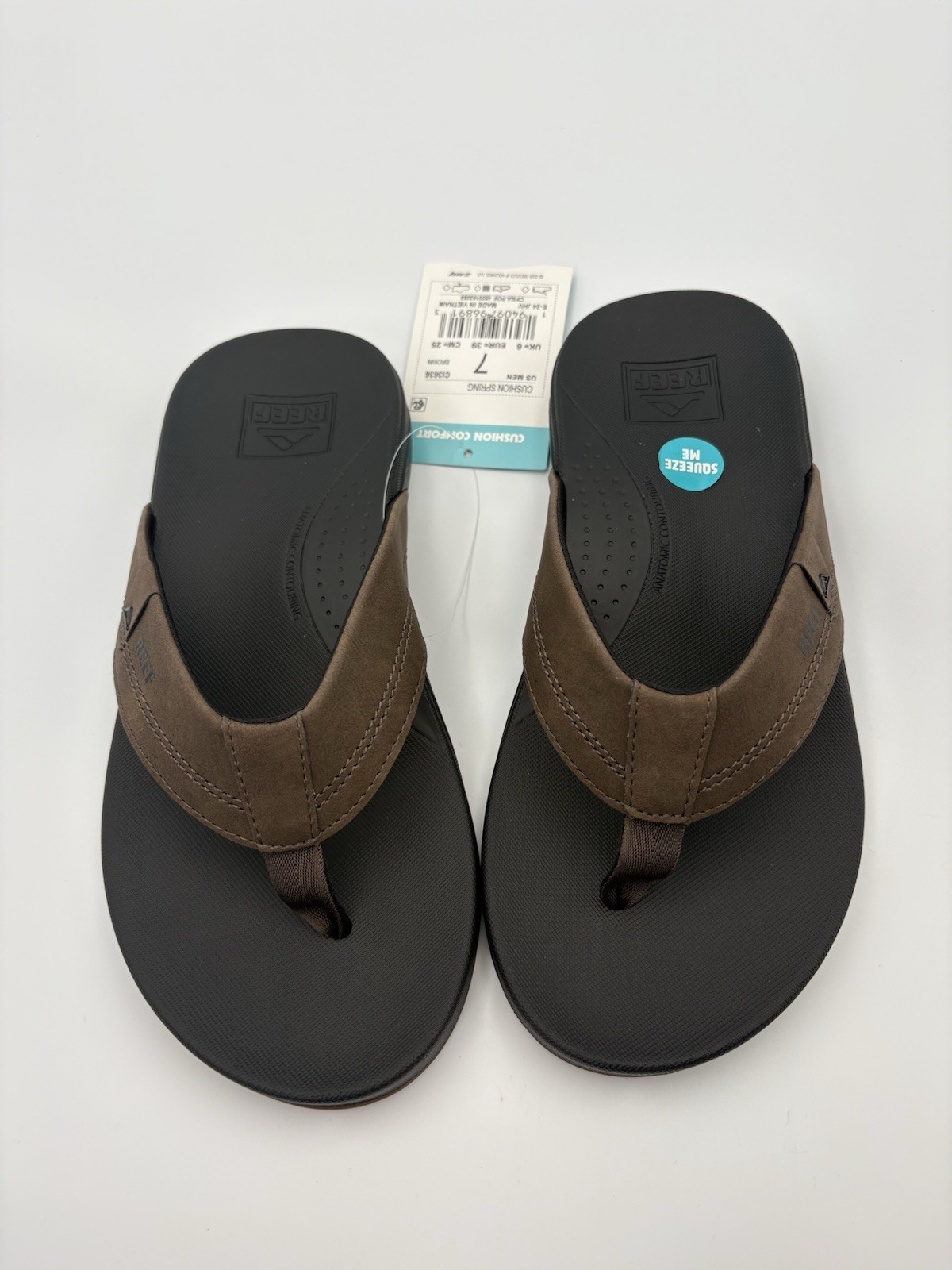 Reef Cushion Spring Flip Flops Mens Size 7 Brown Comfort Sandals Thong NWT