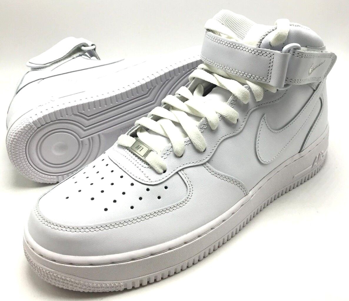*NEW* Men Nike Air Force 1 Mid ’07 Leather Triple White (CW2289 111)