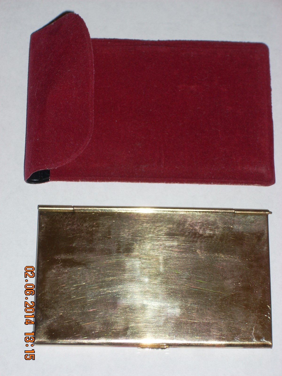 Aluminum Business Card Holder with plastic & suedelike holder 3 3/4 by 2 1/4