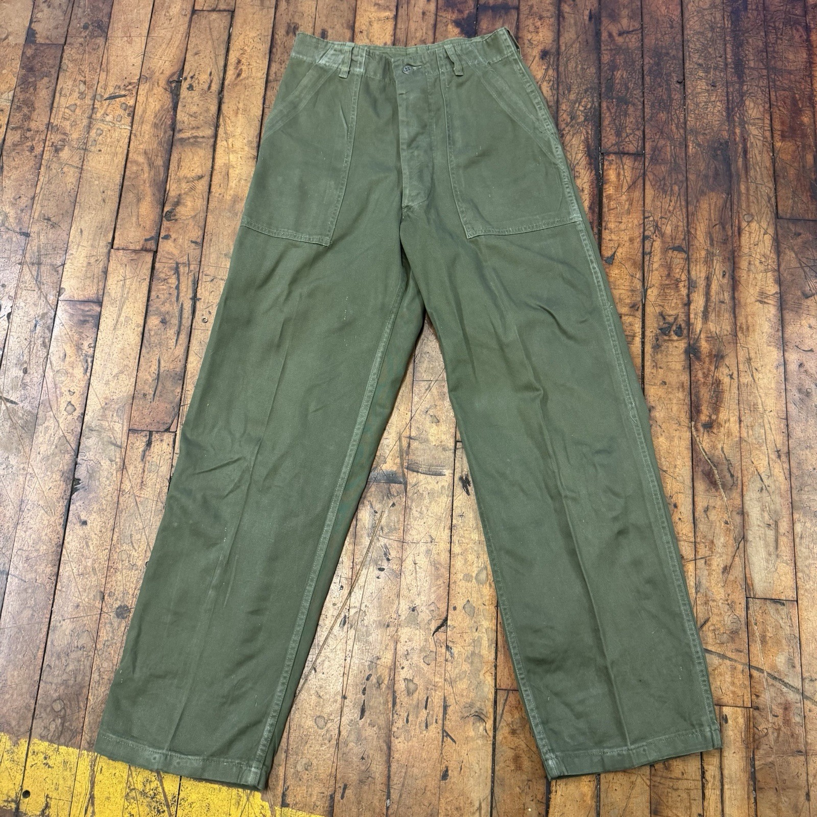 Vintage OG-107 Sateen Type 1 Pants Green Army Trousers USA Fit 28×29