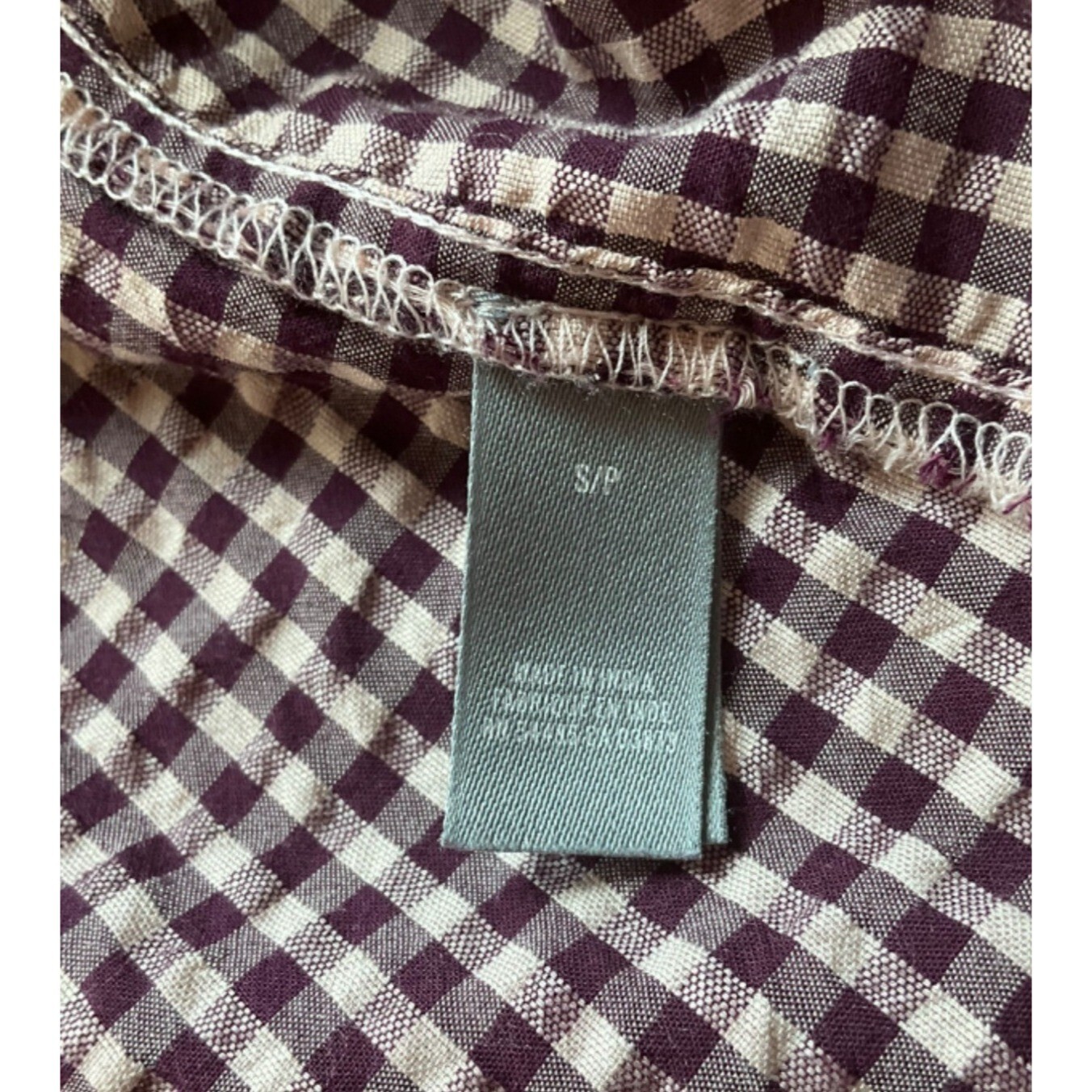 Aerie Sz Small Top Oversized Burgundy/Pink Long Sleeve Plaid Boho Modal Cotton