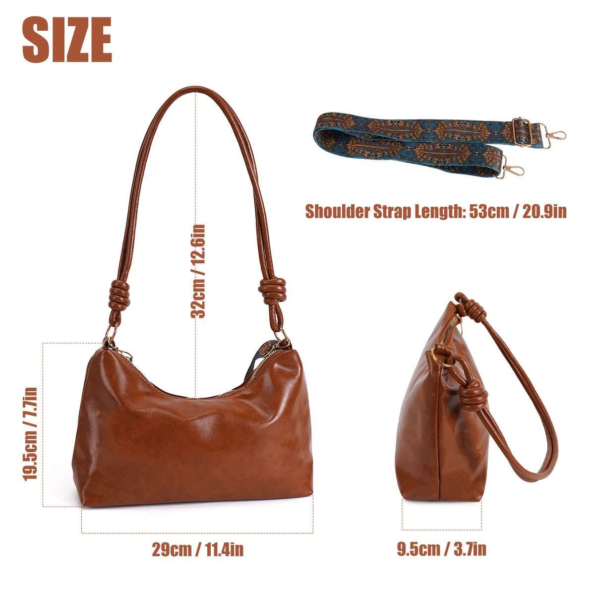 Women Soft PU Leather Tote Bag Commute Handbag Shoulder Messenger Satchel Bag