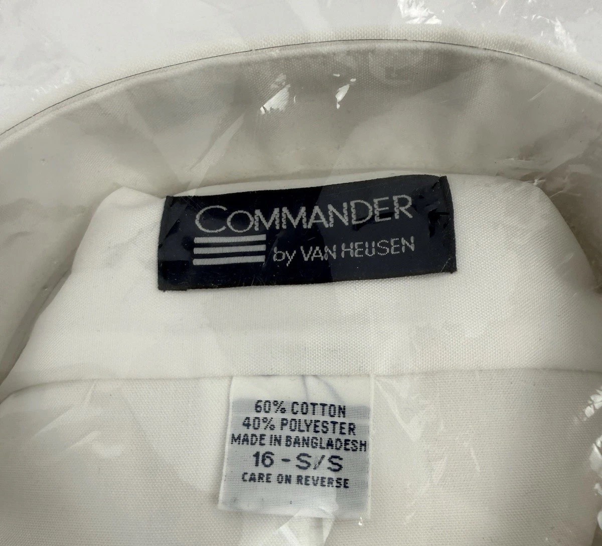 Van Heusen Men’s Commander Pilot Shirt – Short Sleeve, White Size 16 NEW