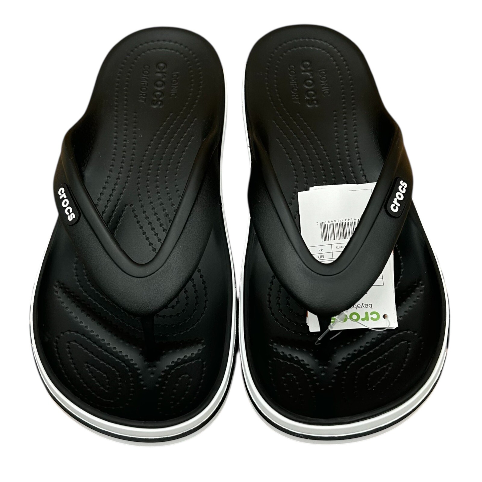 Crocs Mens Bayaband Flip Flop Sandal Size 10-11 Black Water Friendly Lightweight