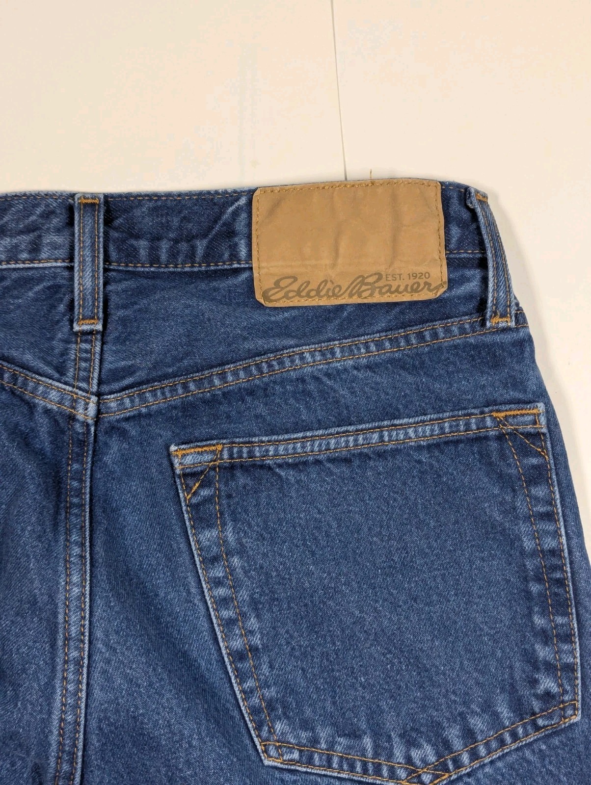 Eddie Bauer Mens Original Straight Fit Dark Wash Denim Jeans Size 31×32