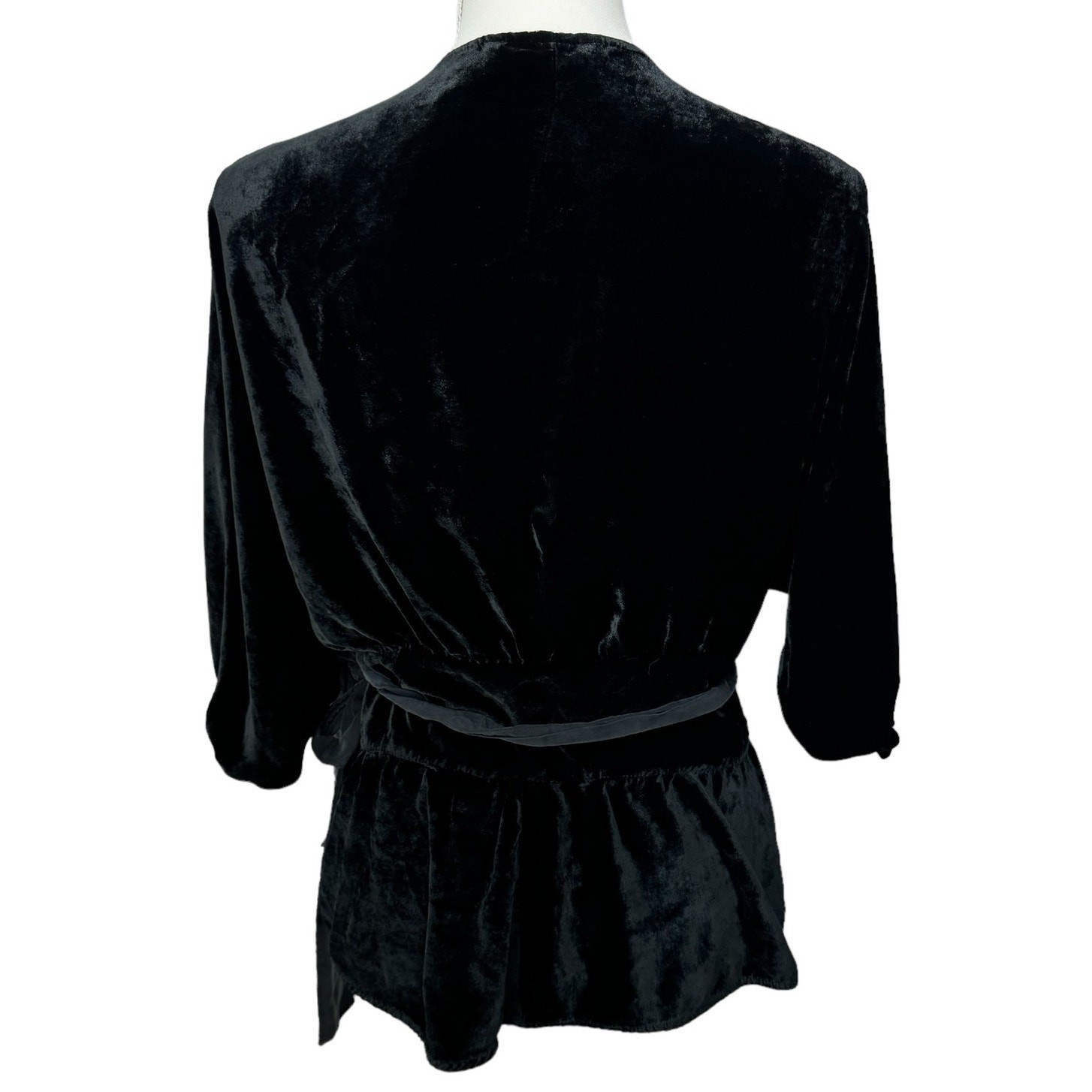 SOME ODD RUBIES Top Womens Small Black Velvet Wrap Style Party Holiday Cocktail
