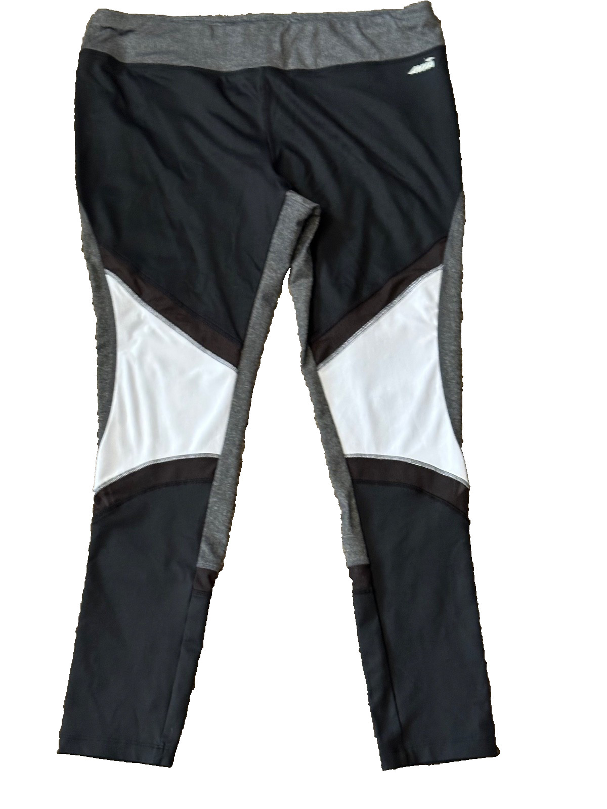 Avia Women’s Workout Leggings Black/White/Charcoal Size XL