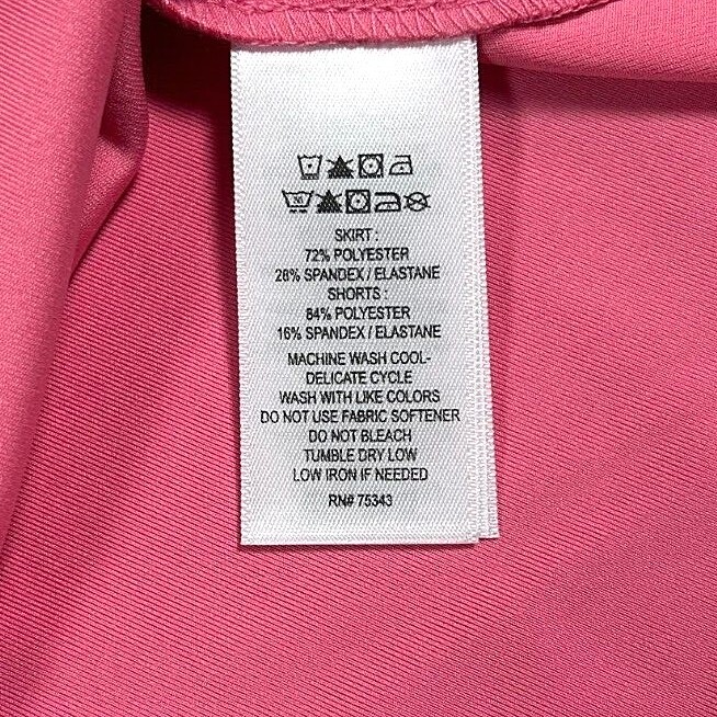 New Tommy Bahama Golf Tennis Skort Skirt L XL Blush Pink Solid Side Pockets O1