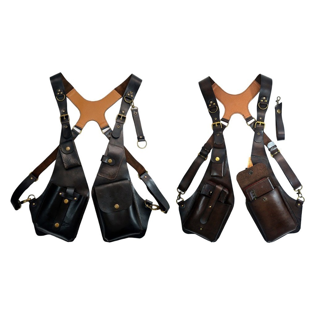 Adjustable Anti-Theft Underarm Shoulder Bag PU Leather Vest Wallet Holster Bag