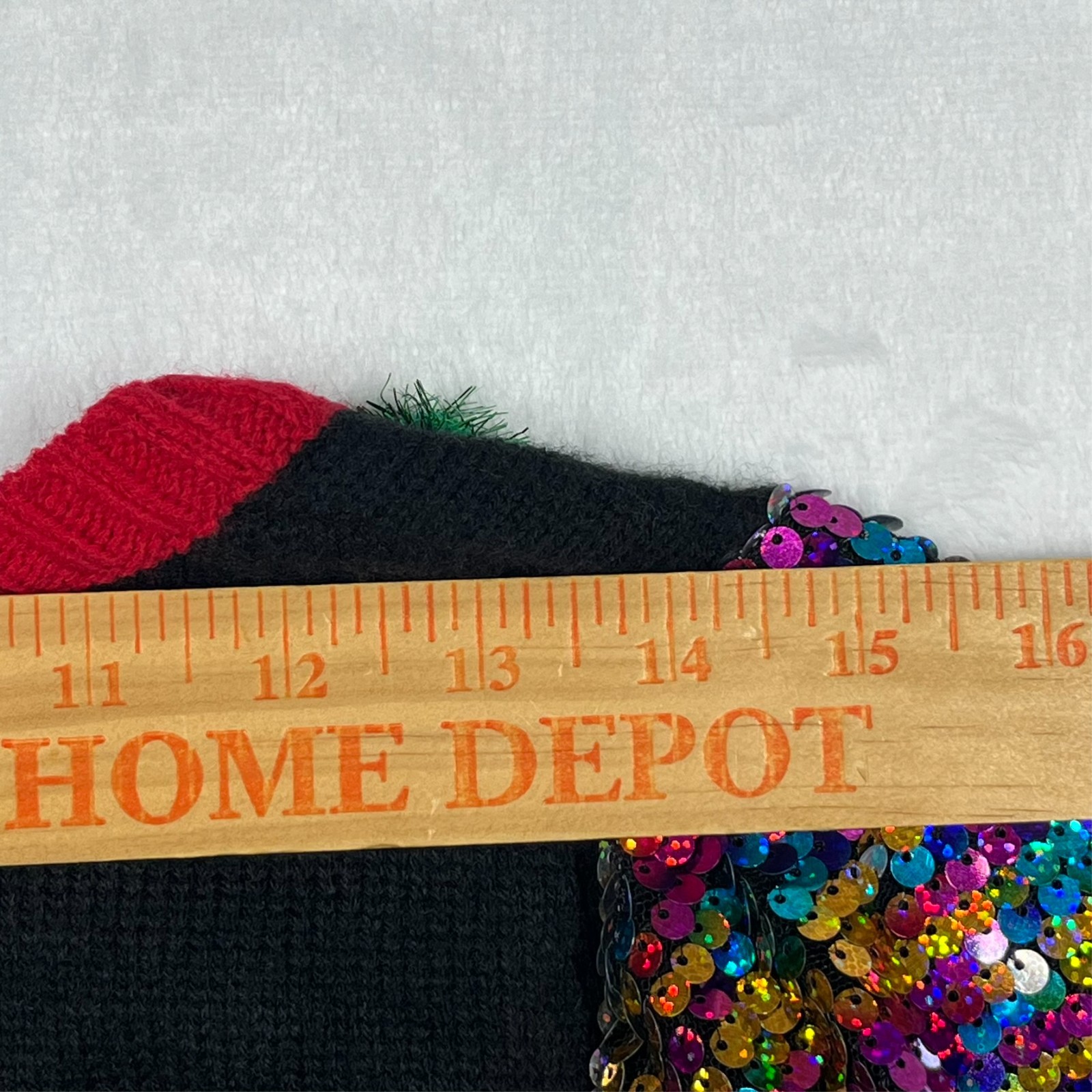33 Degrees Ugly Christmas Sweater Women’s L Sequins Pom Pom Tinsel Holiday Party