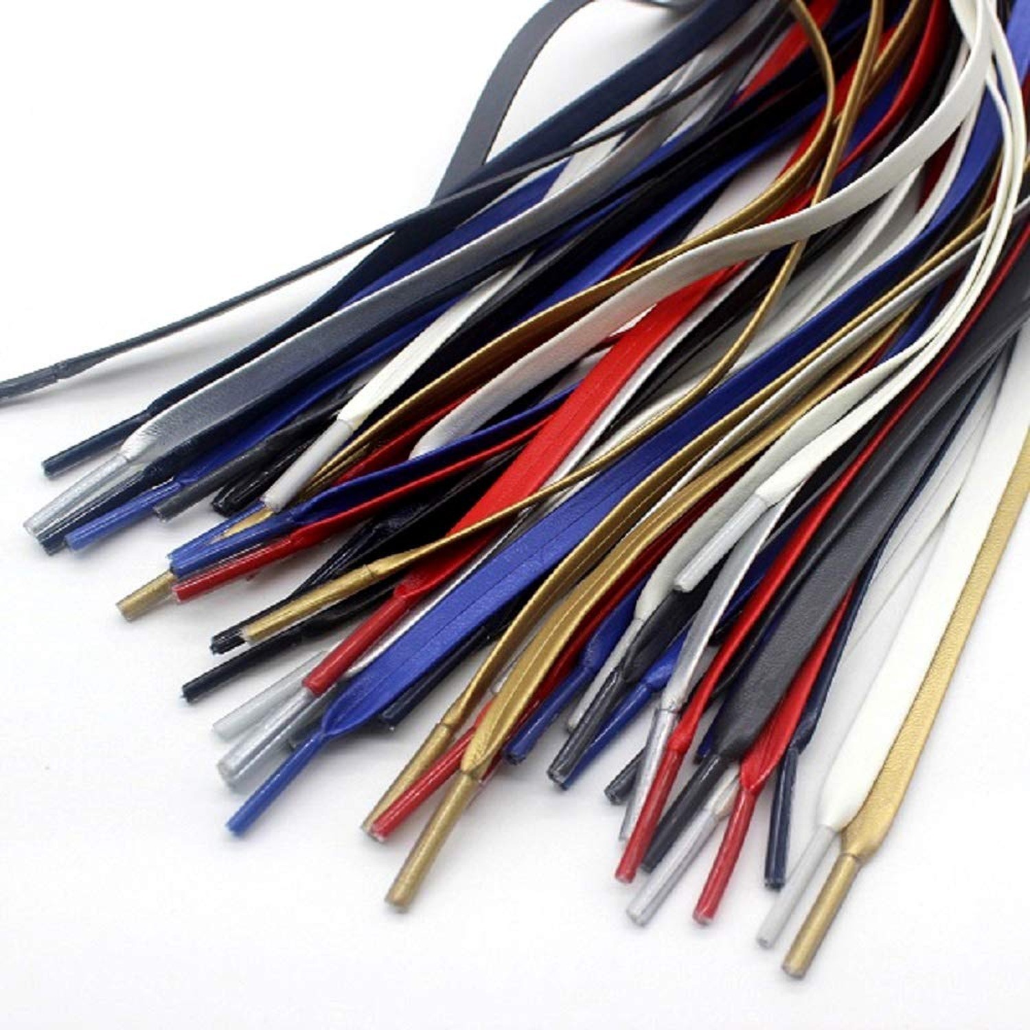 One Pair Flat PU Leather Laces Shoelaces for Shoes Sneaker Boot Black 51”