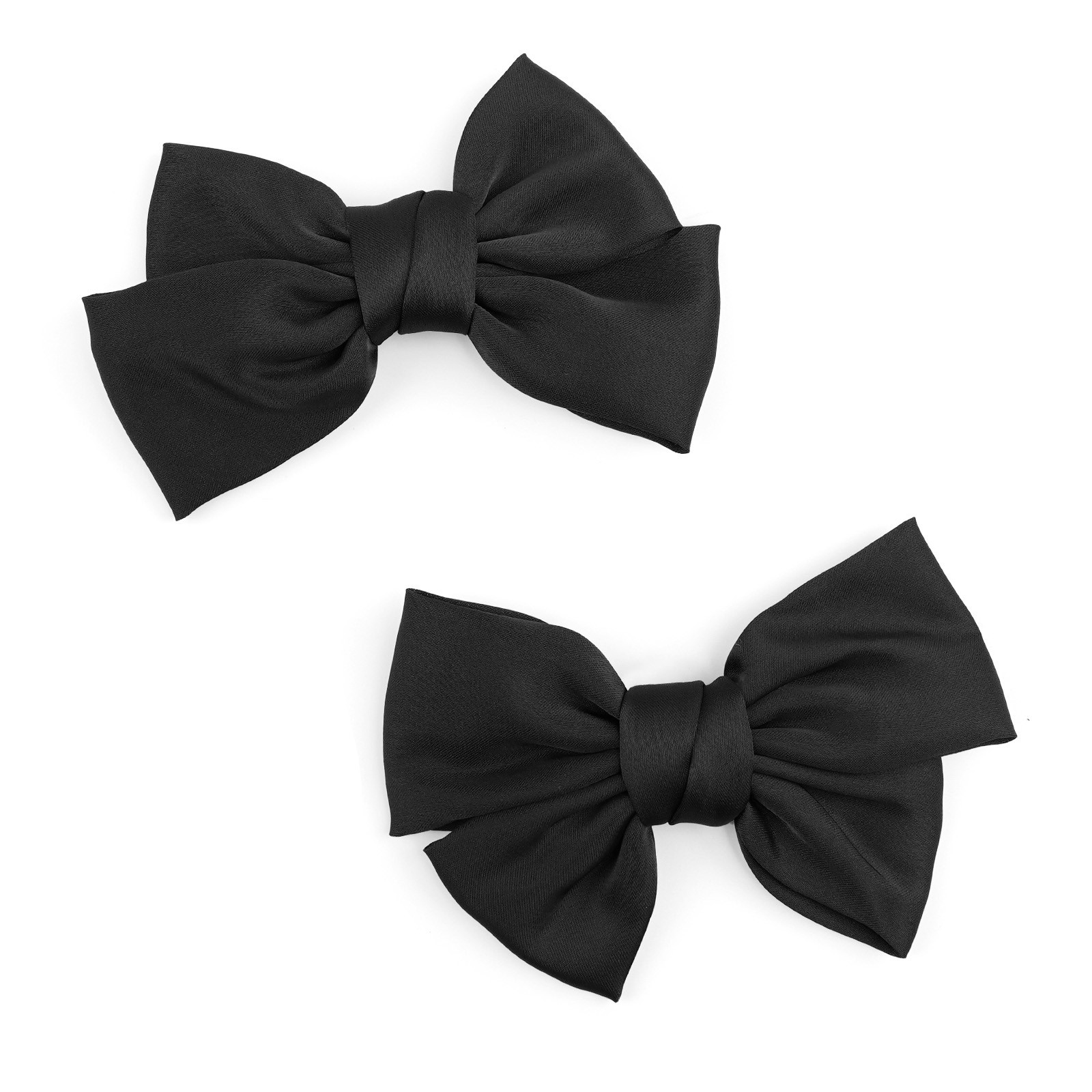 2 Pcs & 4Pcs Black Satin Bow Shoe Clips Women Teens Buckle Charms Decoration