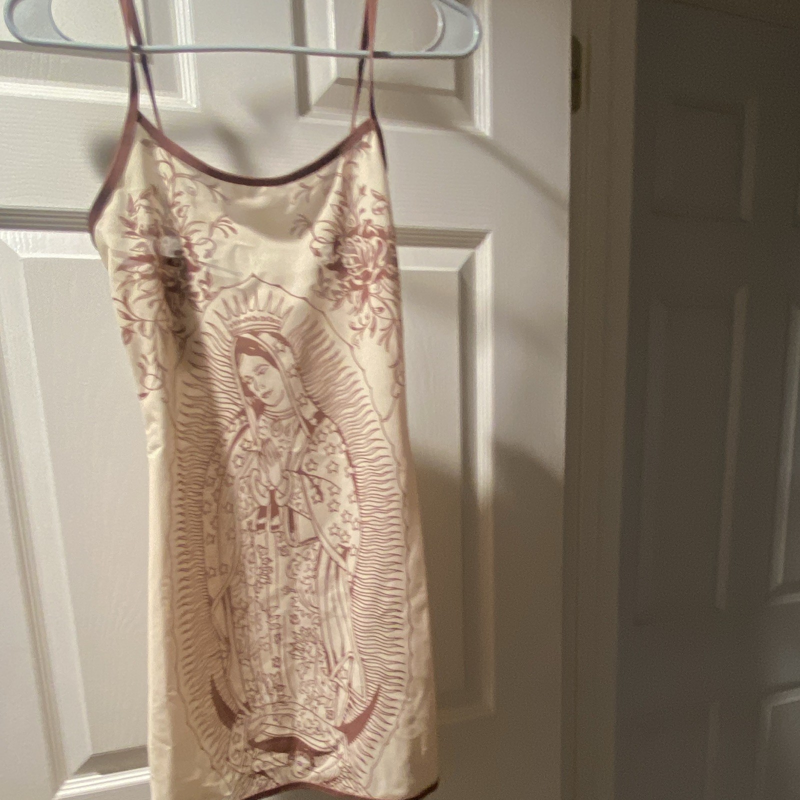 Ed Hardy Virgin Mary Women’s Graphic Print Camisole Beige/Brown Size M