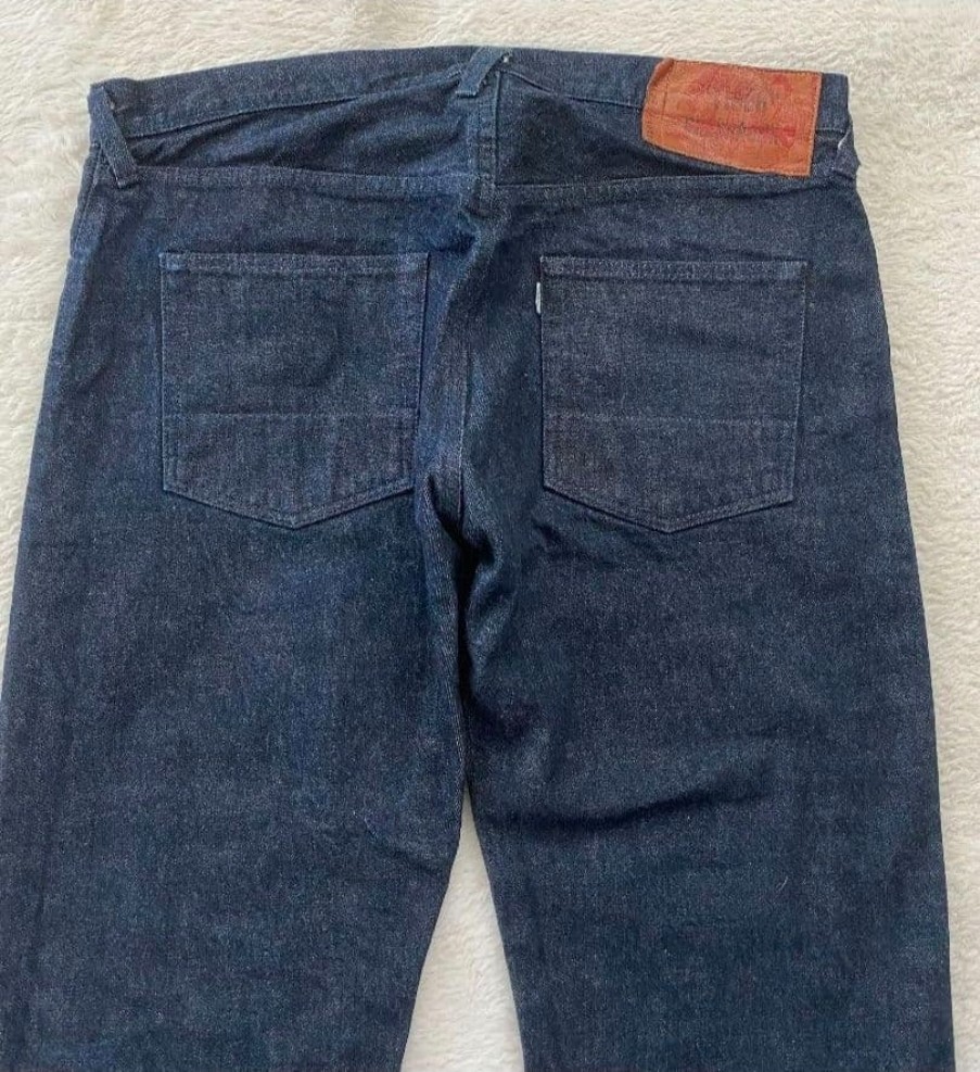 EVISU Lot 2000T Jeans Tiger Preshrunk Made in Japan W40 Indigo Stitch Denim