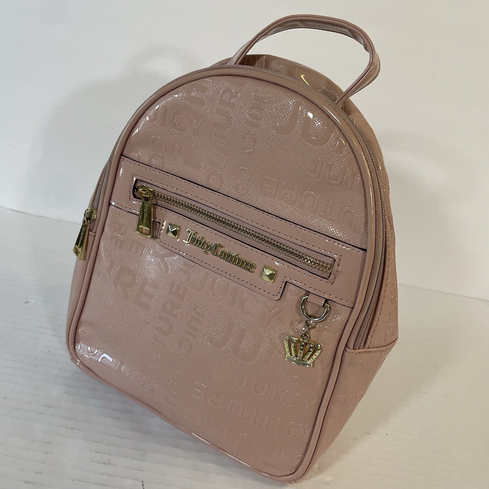 Juicy Couture Blush Pink Mini Backpack Purse 100% Polyurethane
