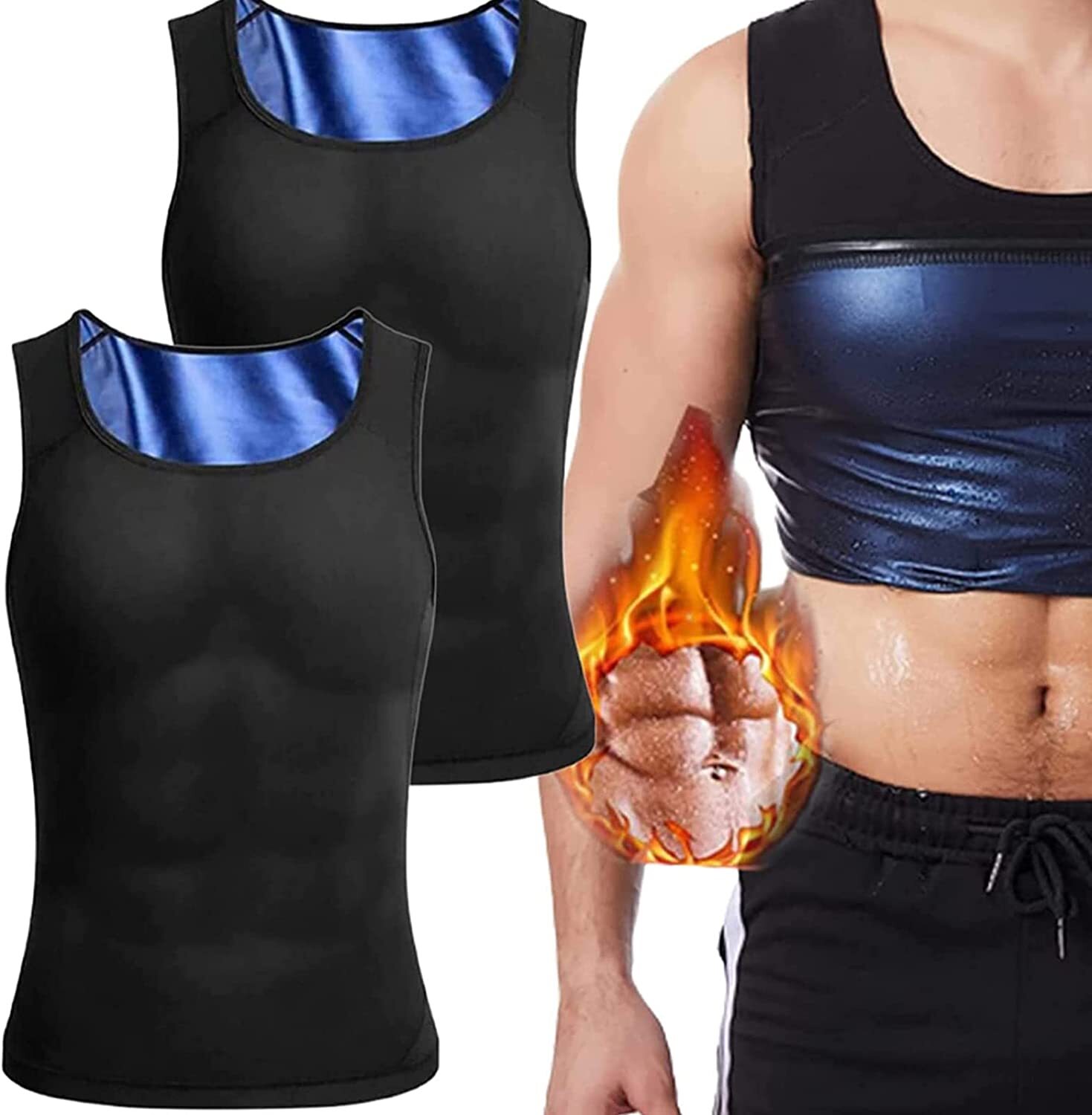 Men’s Gynecomastia Compression Tank Top Sweat Vest Fitness Body Shaper Shirt US