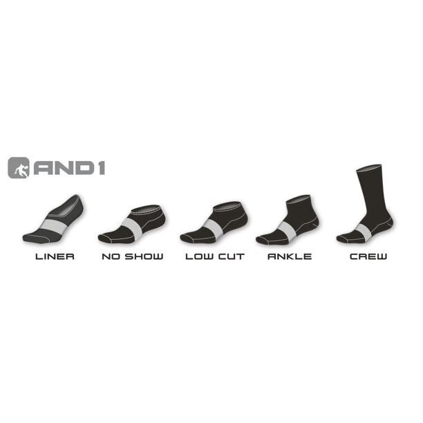 AND1® Men’s Cushion ANKLE Socks 12 pack “ARCH COMPRESSION~Reinforced heel & Toe”