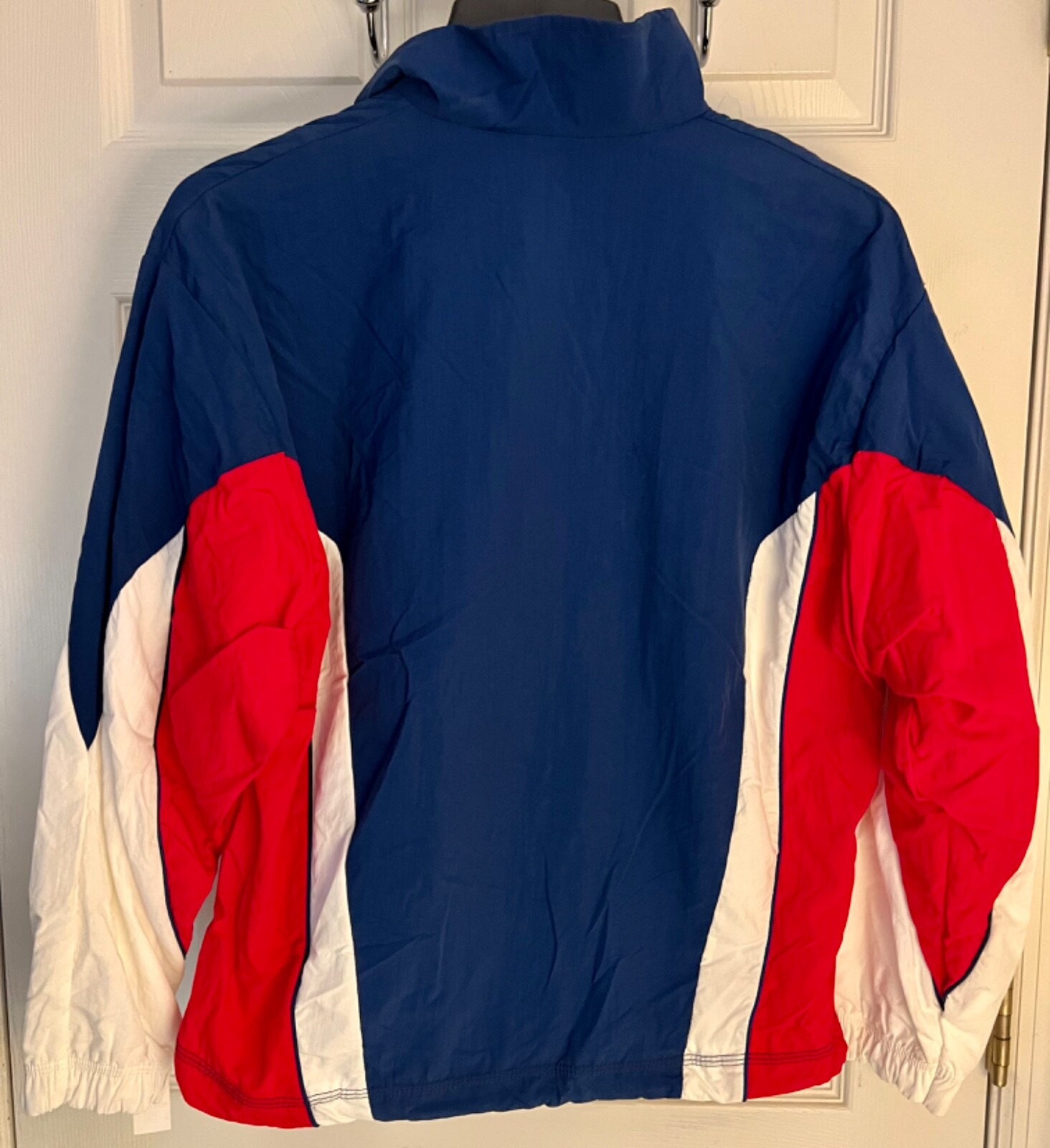 GK WARM UP JACKET ADULT SMALL NAVY RED WHITE SUPPLEX NYLON GYMNASTICS CHEER Sz S