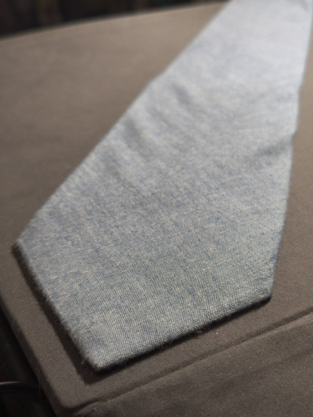 A. Di Capua Napoli – Solid Blue Cotton Tailored Tie