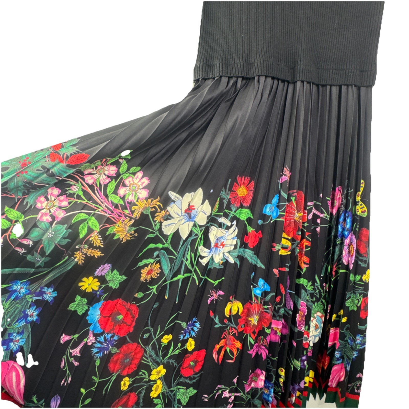 Dalia MacPhee Bold Floral Pleated Midi Dress Womens M Spring Wedding Bloomcore