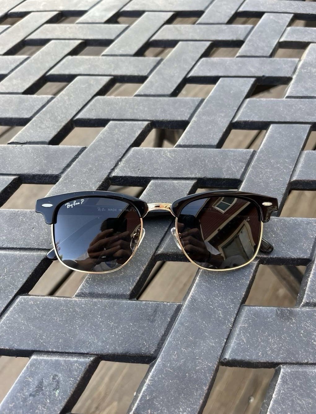 Ray Ban Clubmaster sunglasses, Black/Gold, Unisex, 51[]21