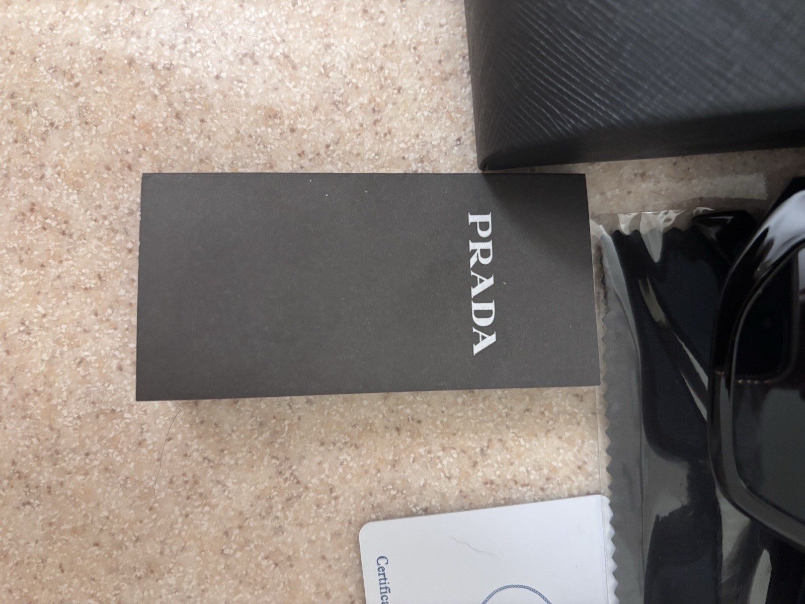 PRADA 8297 Rectangle Designer Sunglasses Black Frame & Lens UV400 Fashion Women